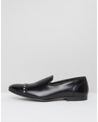 schwarze Leder Slipper von Asos