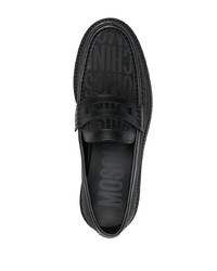 schwarze Leder Slipper von Moschino