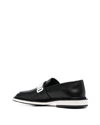 schwarze Leder Slipper von Moschino