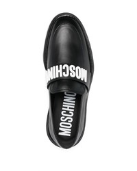 schwarze Leder Slipper von Moschino