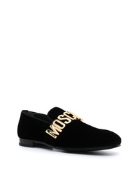 schwarze Leder Slipper von Moschino