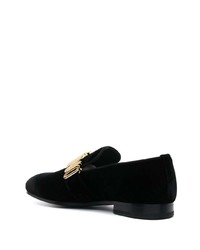 schwarze Leder Slipper von Moschino