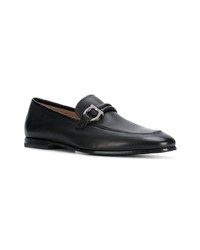 schwarze Leder Slipper von Salvatore Ferragamo