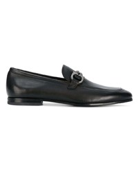 schwarze Leder Slipper von Salvatore Ferragamo