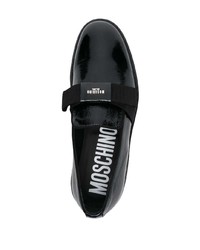 schwarze Leder Slipper von Moschino