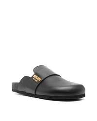 schwarze Leder Slipper von Moschino