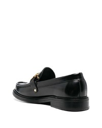 schwarze Leder Slipper von Moschino