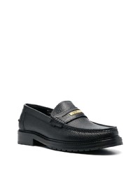 schwarze Leder Slipper von Moschino