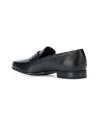 schwarze Leder Slipper von Prada