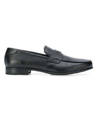 schwarze Leder Slipper von Prada