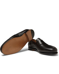 schwarze Leder Slipper von John Lobb