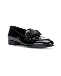 schwarze Leder Slipper von Dolce & Gabbana