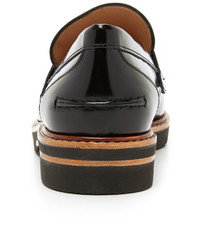 schwarze Leder Slipper von Stuart Weitzman