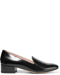 schwarze Leder Slipper von Mansur Gavriel