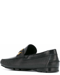 schwarze Leder Slipper von Versace