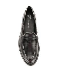 schwarze Leder Slipper von Giuseppe Zanotti Design
