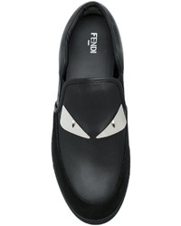 schwarze Leder Slipper von Fendi