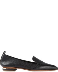 schwarze Leder Slipper von Nicholas Kirkwood