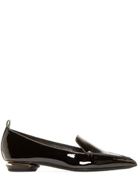 schwarze Leder Slipper von Nicholas Kirkwood