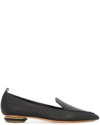 schwarze Leder Slipper von Nicholas Kirkwood