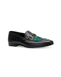 schwarze Leder Slipper von Gucci