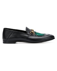 schwarze Leder Slipper von Gucci