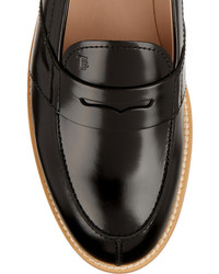 schwarze Leder Slipper von Tod's