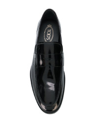 schwarze Leder Slipper von Tod's