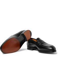 schwarze Leder Slipper von Edward Green