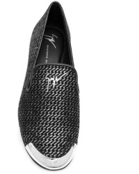 schwarze Leder Slipper von Giuseppe Zanotti Design