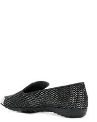 schwarze Leder Slipper von Giuseppe Zanotti Design