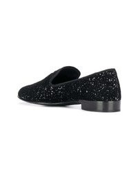 schwarze Leder Slipper von Giuseppe Zanotti Design