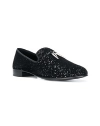 schwarze Leder Slipper von Giuseppe Zanotti Design