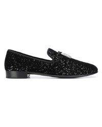 schwarze Leder Slipper von Giuseppe Zanotti Design