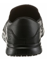 schwarze Leder Slipper von Skechers