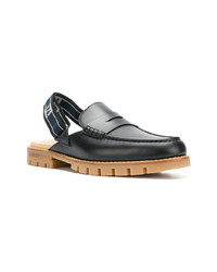 schwarze Leder Slipper von Fendi