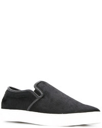 schwarze Leder Slipper von Attachment