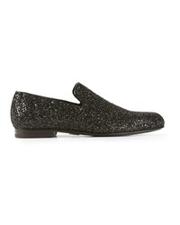 schwarze Leder Slipper von Jimmy Choo