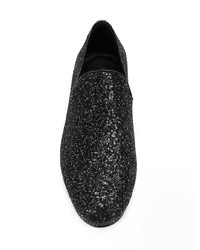 schwarze Leder Slipper von Jimmy Choo