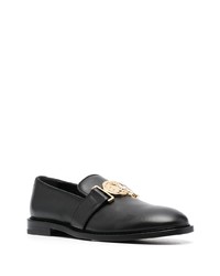 schwarze Leder Slipper von Moschino