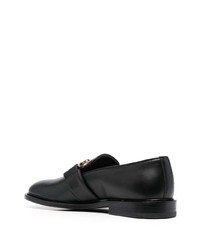 schwarze Leder Slipper von Moschino