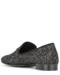 schwarze Leder Slipper von Giuseppe Zanotti Design