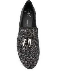 schwarze Leder Slipper von Giuseppe Zanotti Design