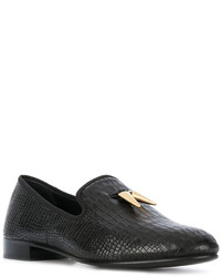 schwarze Leder Slipper von Giuseppe Zanotti Design