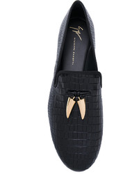 schwarze Leder Slipper von Giuseppe Zanotti Design