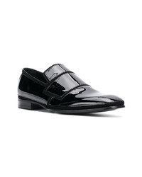 schwarze Leder Slipper von Jimmy Choo