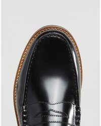 schwarze Leder Slipper von Ben Sherman