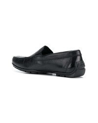 schwarze Leder Slipper von Geox