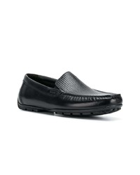 schwarze Leder Slipper von Geox