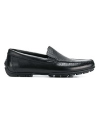 schwarze Leder Slipper von Geox